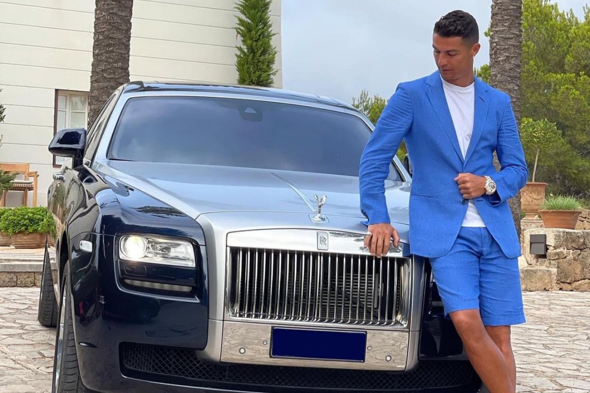 Cristiano Ronaldo Poses Alongside His New Rolls Royce, Keeps Everyone Guessing with a Cryptic Social Media Post